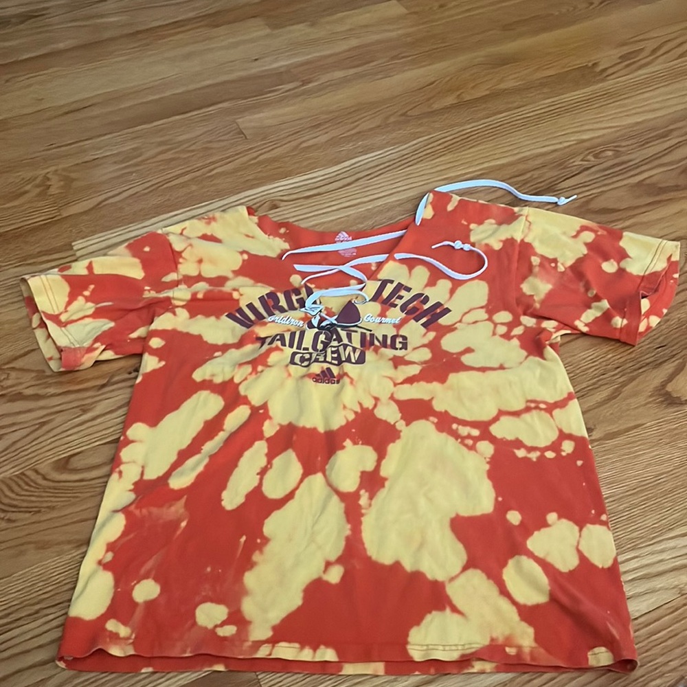 Virginia tech lace up tie dye shirt